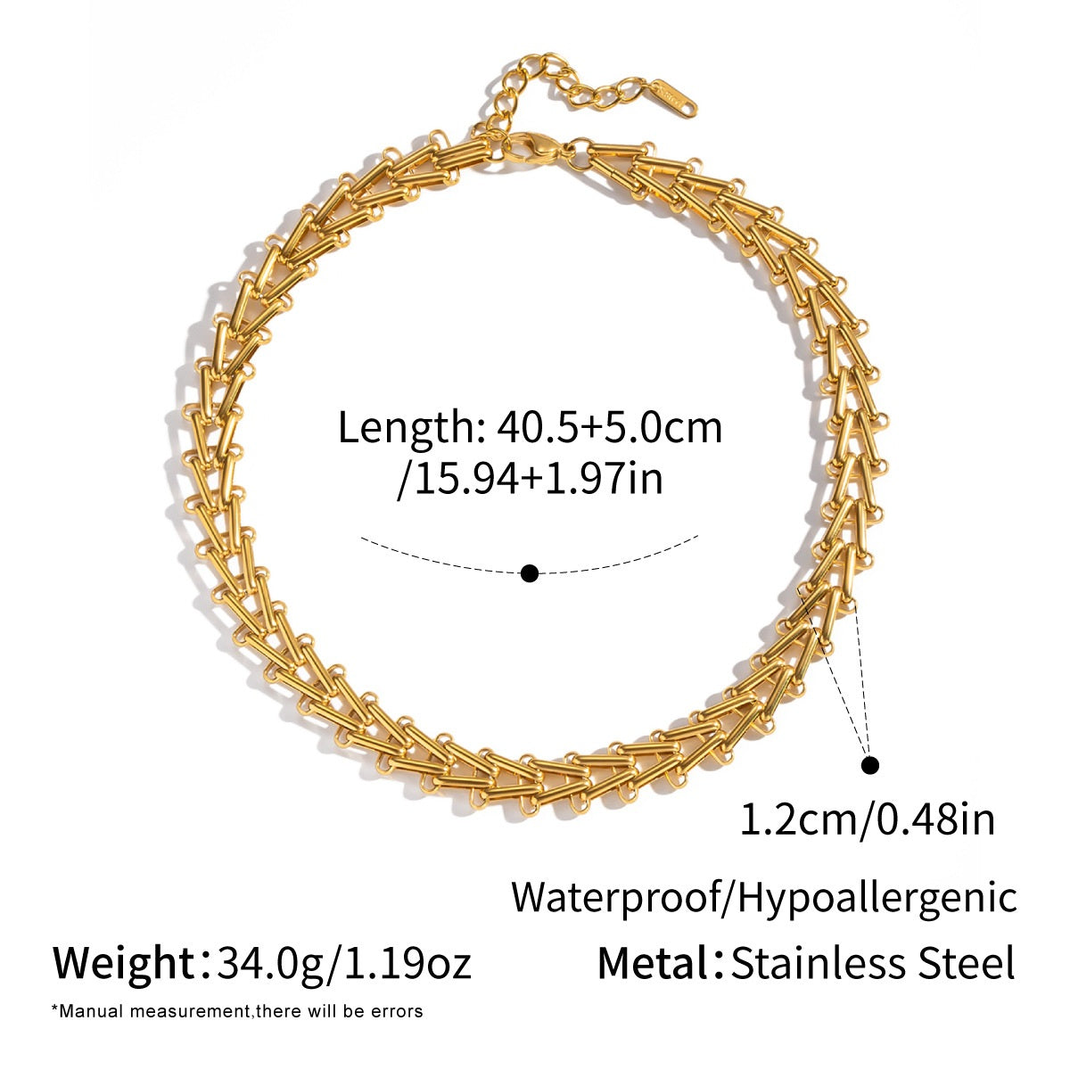 Bella Gold Tone Thick Chain Necklace