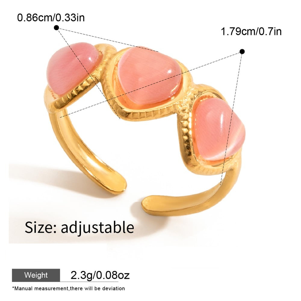 Maya Gold Tone Pink Heart Ring