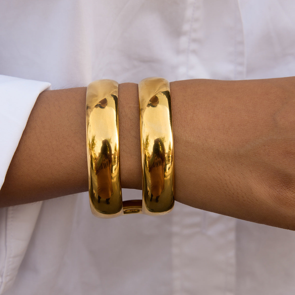 Jasmine Gold Tone Statement Cuff Bracelet