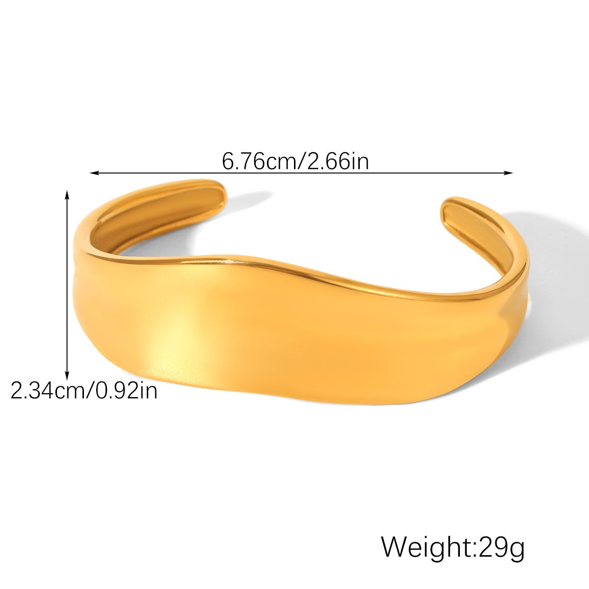 Evangeline Gold Tone Cuff Bracelet