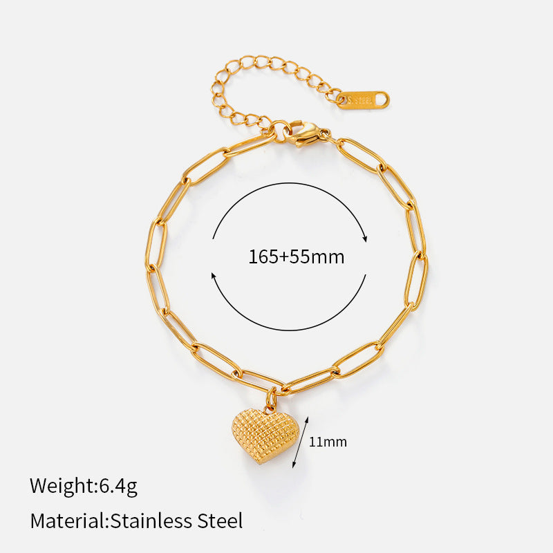 Ariella Gold Tone Heart Chain Bracelet