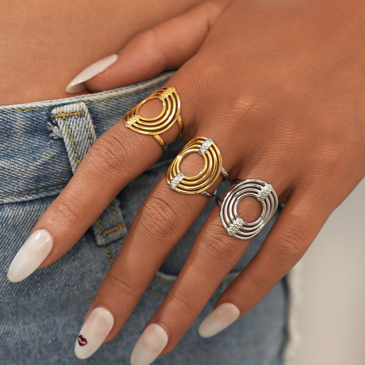 Celeste Gold Tone Statement Ring