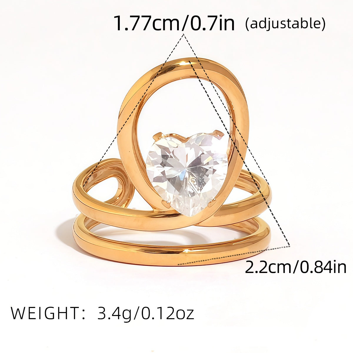 Eliza Gold Tone Zircon Ring