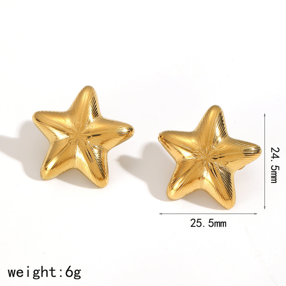 Athena Gold Tone Stars Earrings