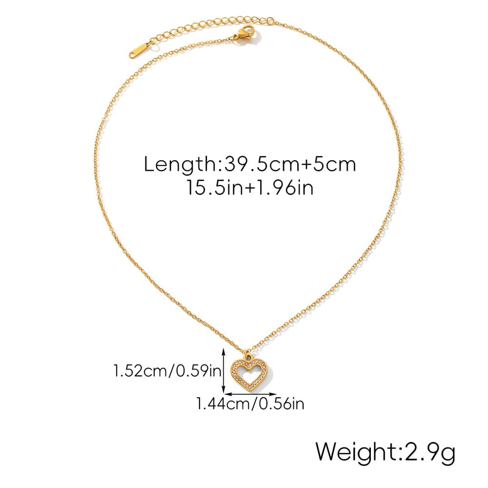 Layla Gold Tone Heart Zircon Necklace