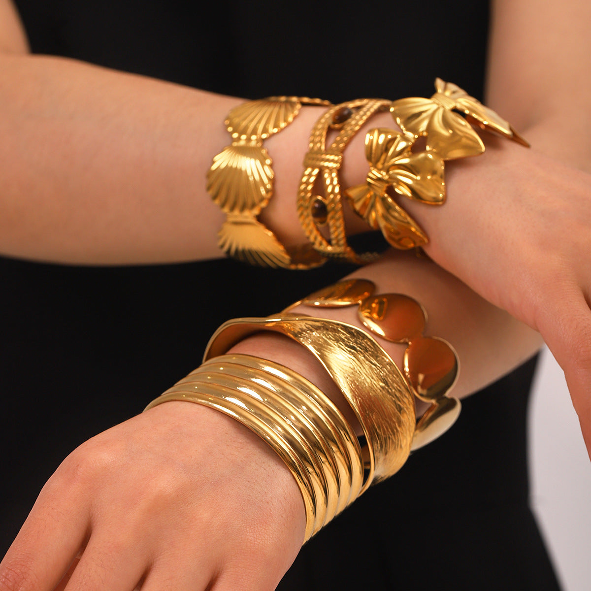 Skylar Gold Tone Statement Cuff Bracelet