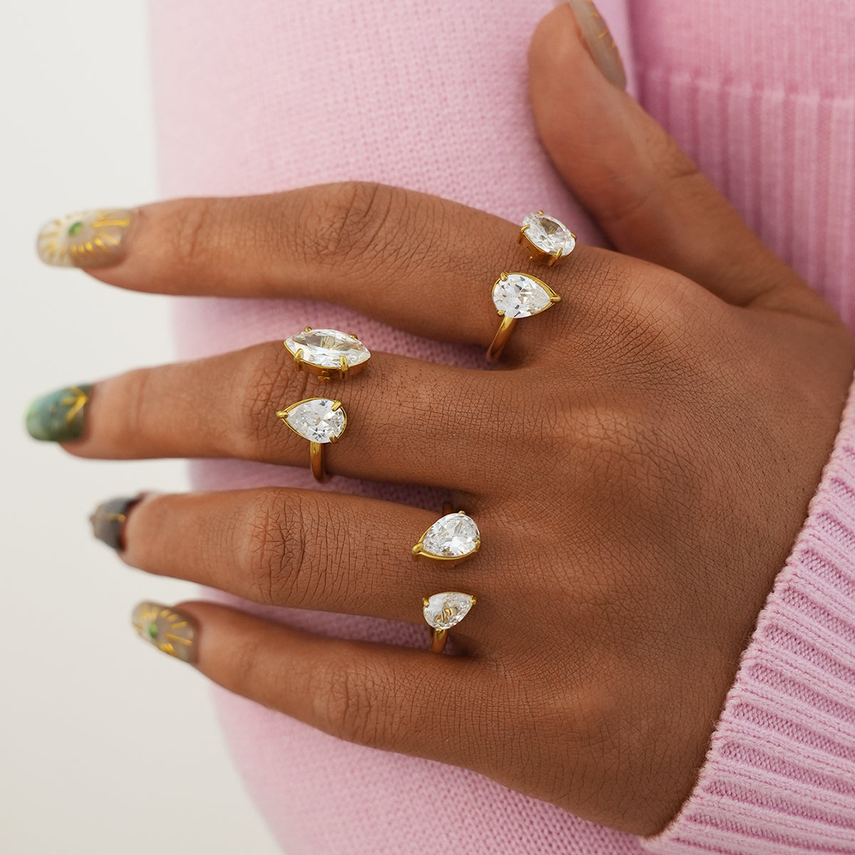 Audrey Mae Gold Tone Zircon Ring