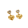 Alice Gold Tone Heart Zircon Drop Earrings