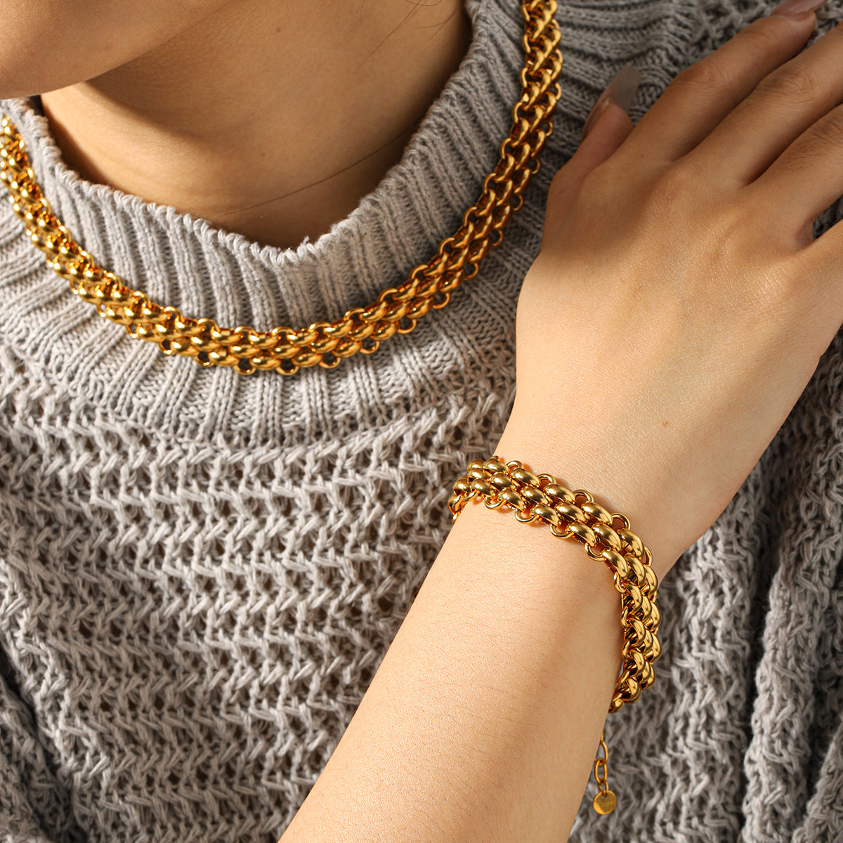 Lucy Gold Tone Chain Bracelet