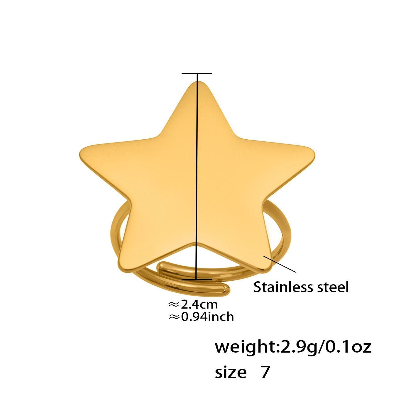 Ariana Gold Tone Star Ring