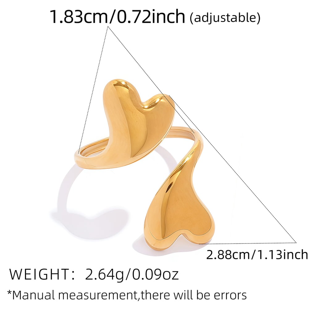 Lily Gold Tone Double Heart Ring