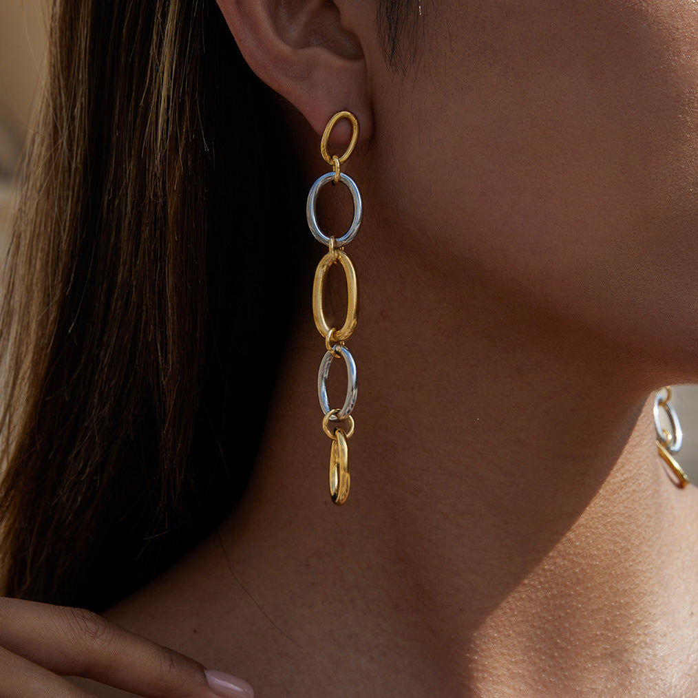Charlotte Two Tone Drop Earrings