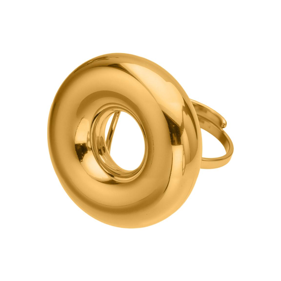 Lilah Gold Tone Round Ring - size 7