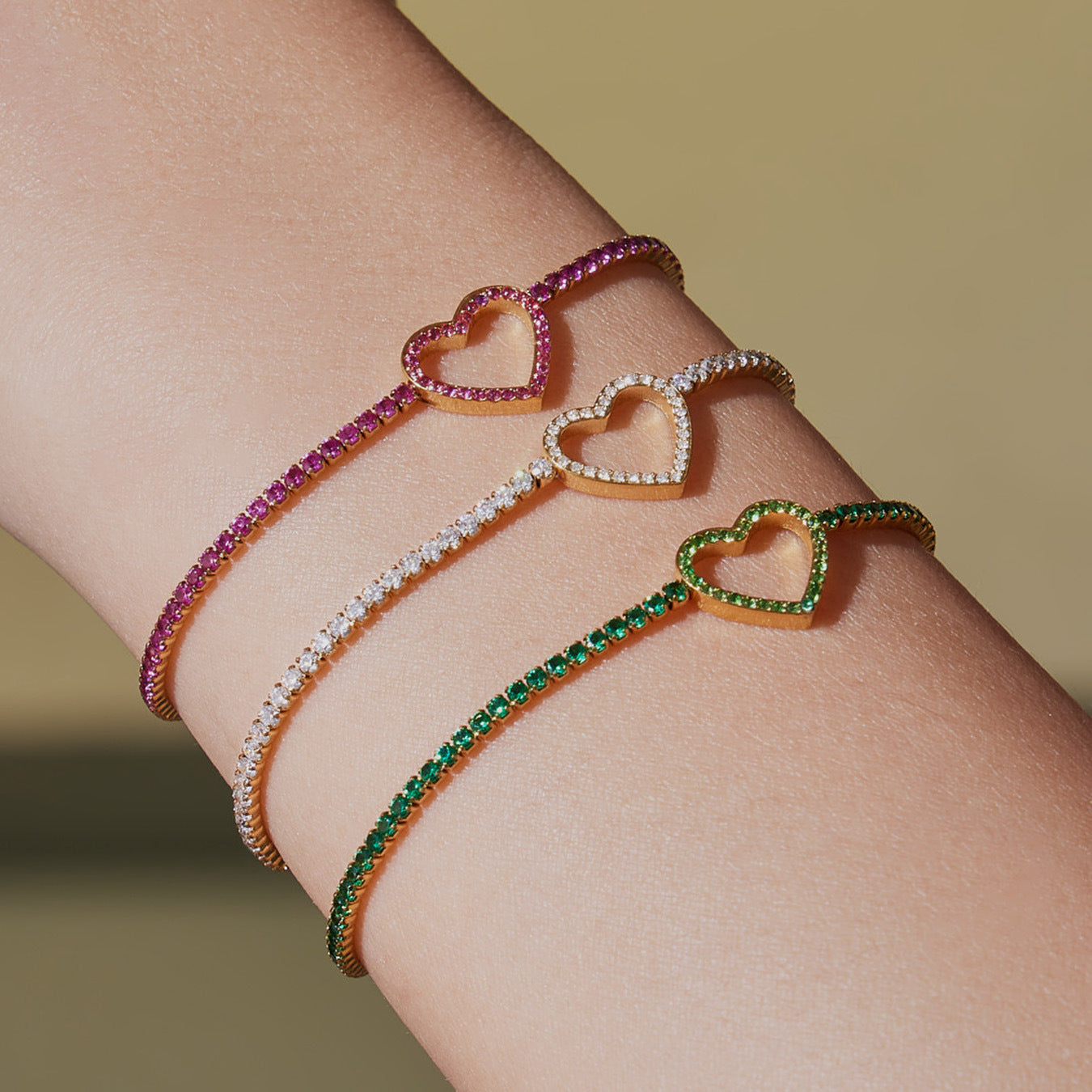 Ailany Green Heart Zircon Bracelet