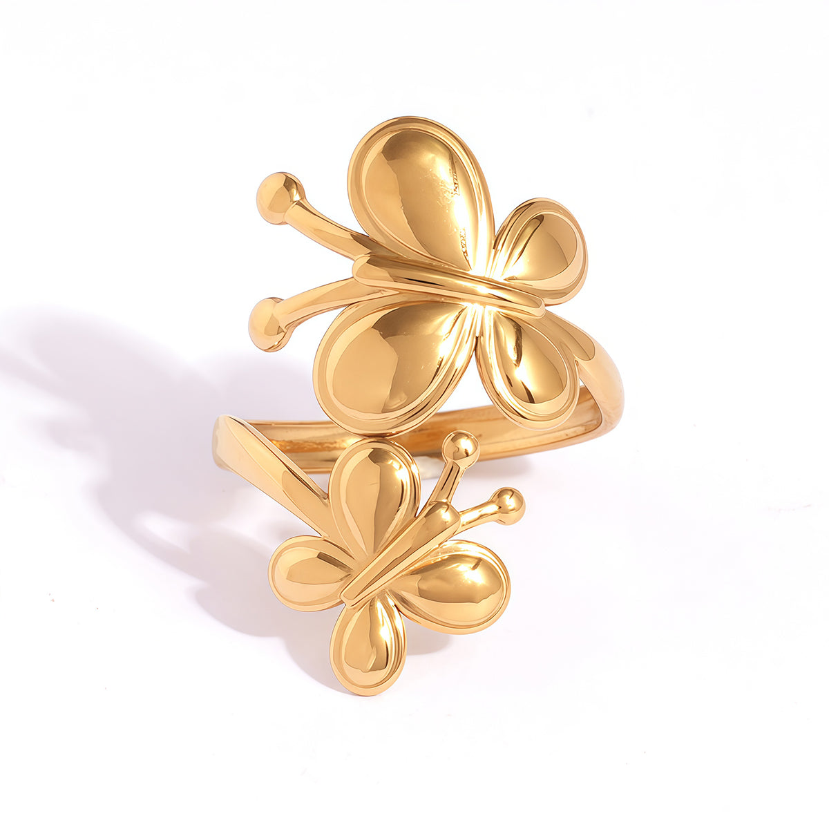 Grace Gold Tone Double Butterfly Ring