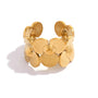 Scarlet Gold Tone Flower Ring