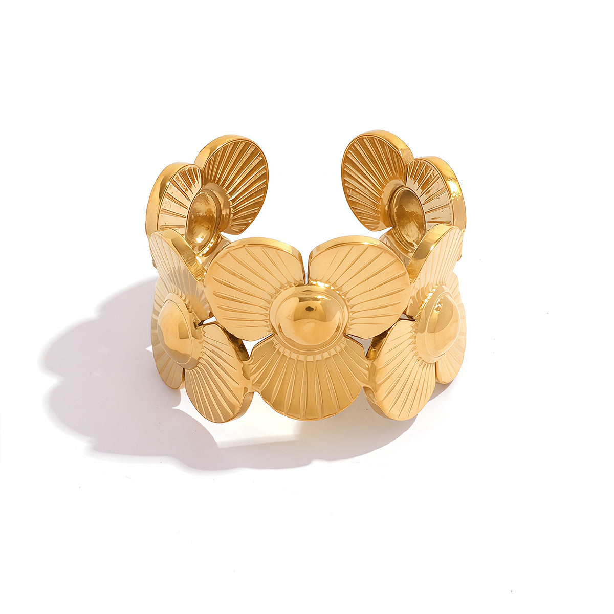 Scarlet Gold Tone Flower Ring