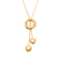 Allison Gold Tone Hearts Drop Necklace