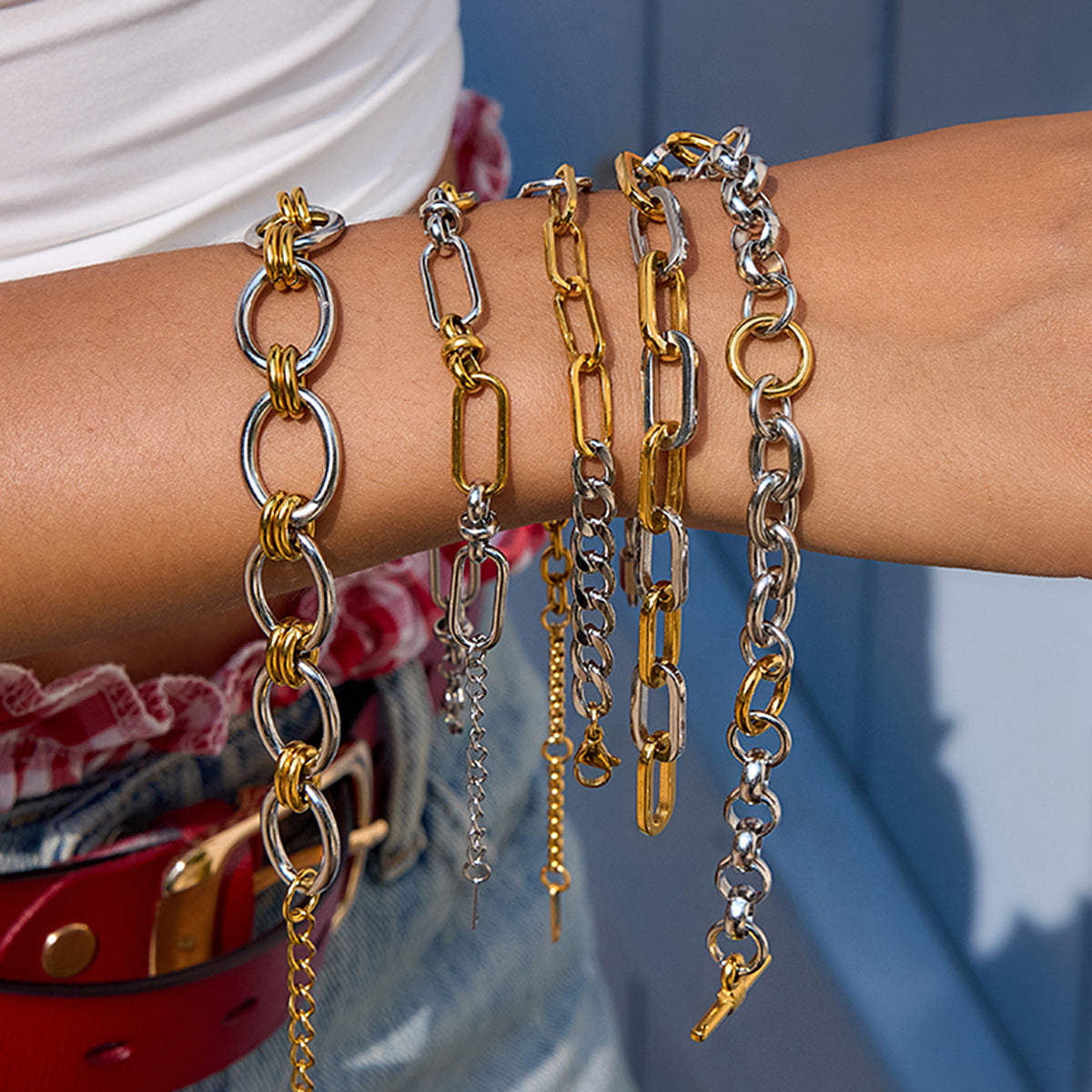 Brooklyn Two Tone Chain Bracelet