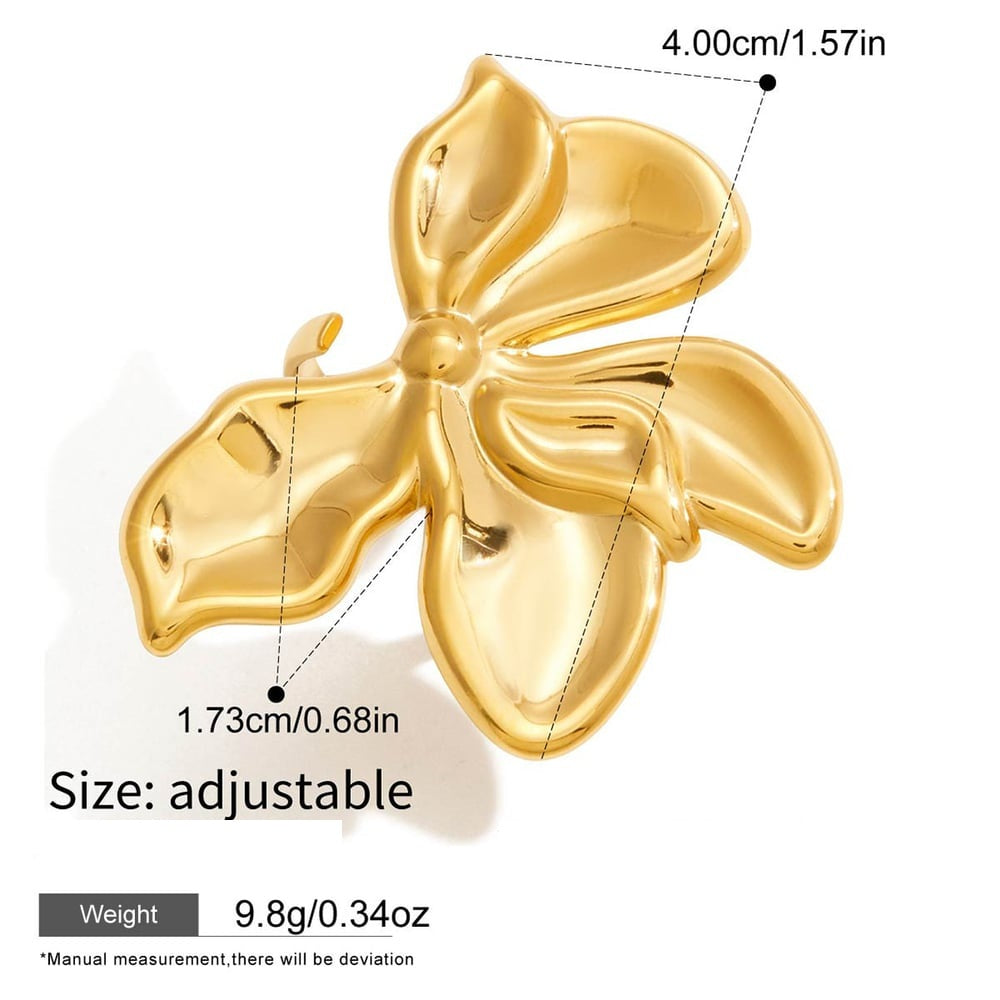 Olivia Gold Tone Flower Statement Ring