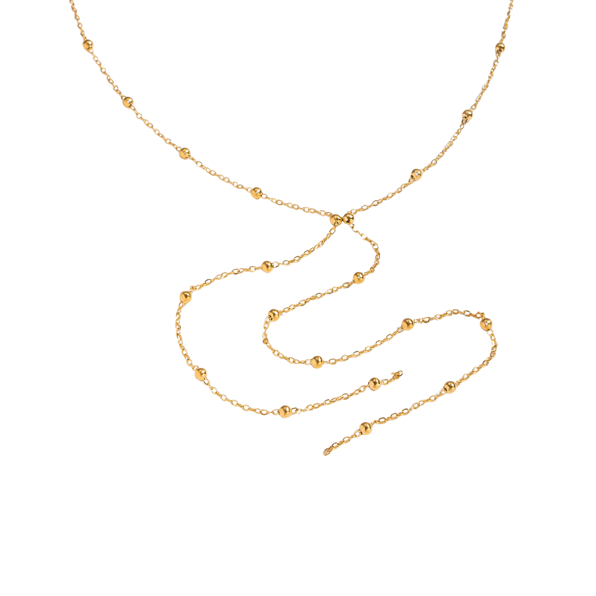 Zara Gold Tone Beads Drop Necklace