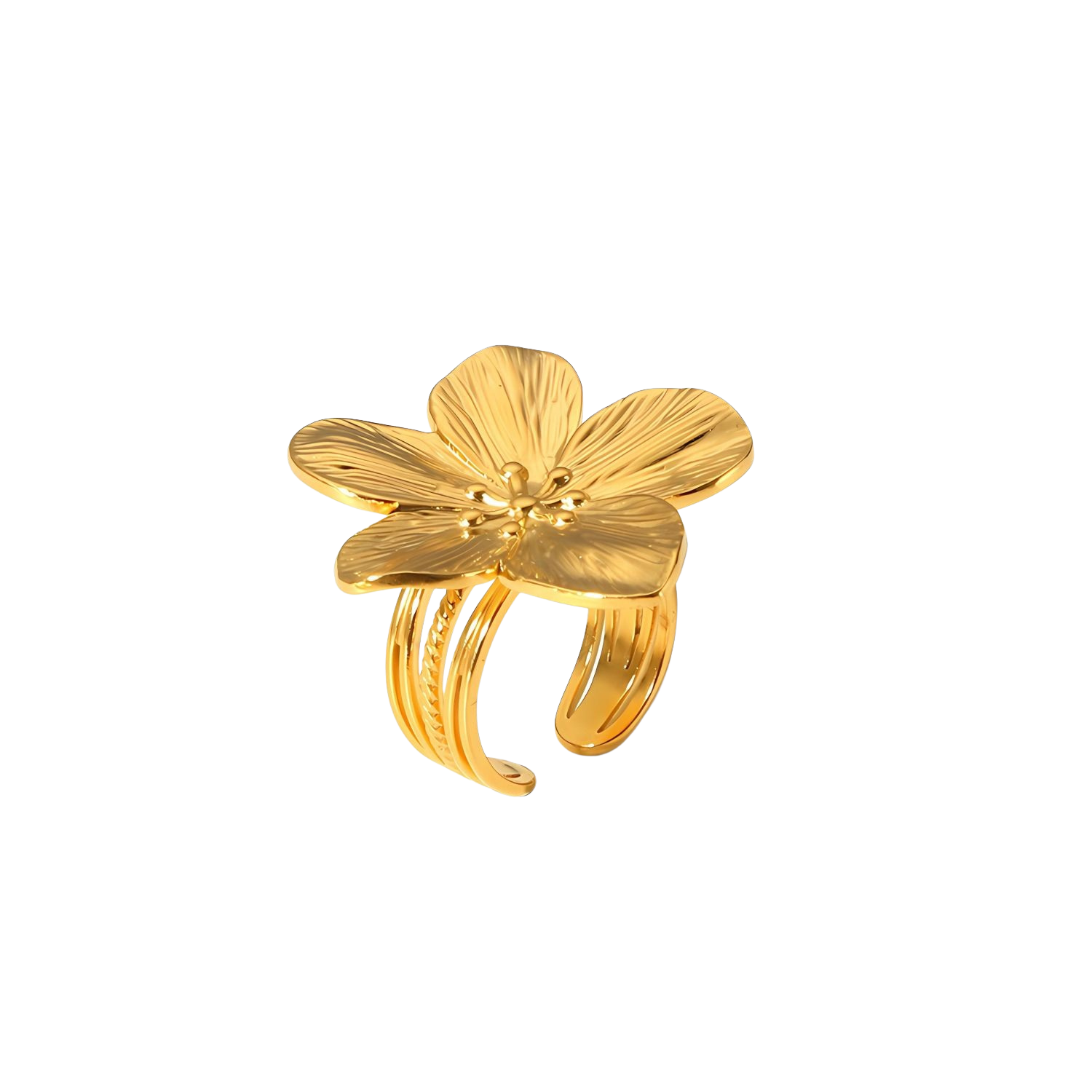 Avery Gold Tone Flower Statement Ring