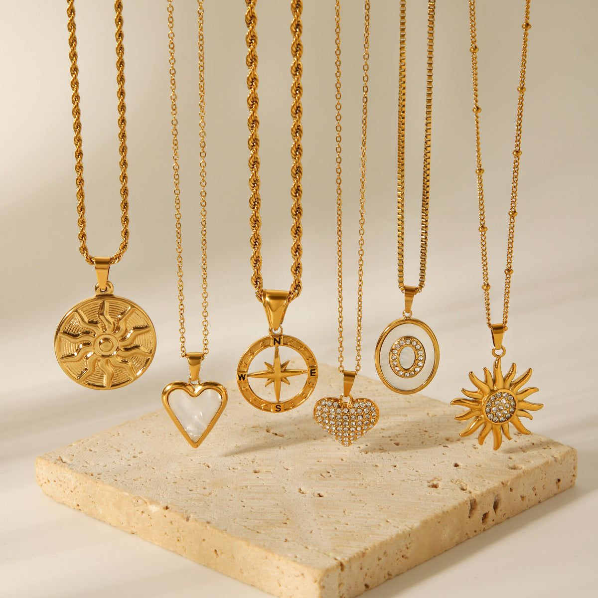 Genesis Gold Tone Heart Zircon Necklace