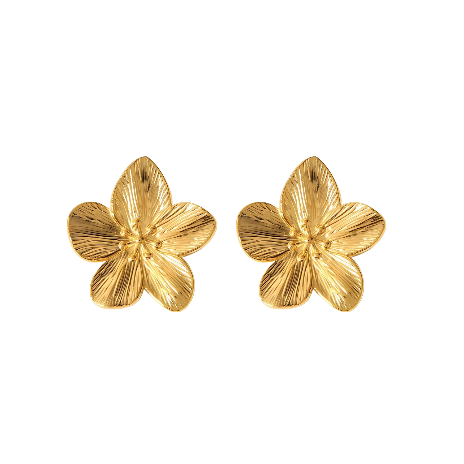 Avery Gold Tone Flower Statement Earrings
